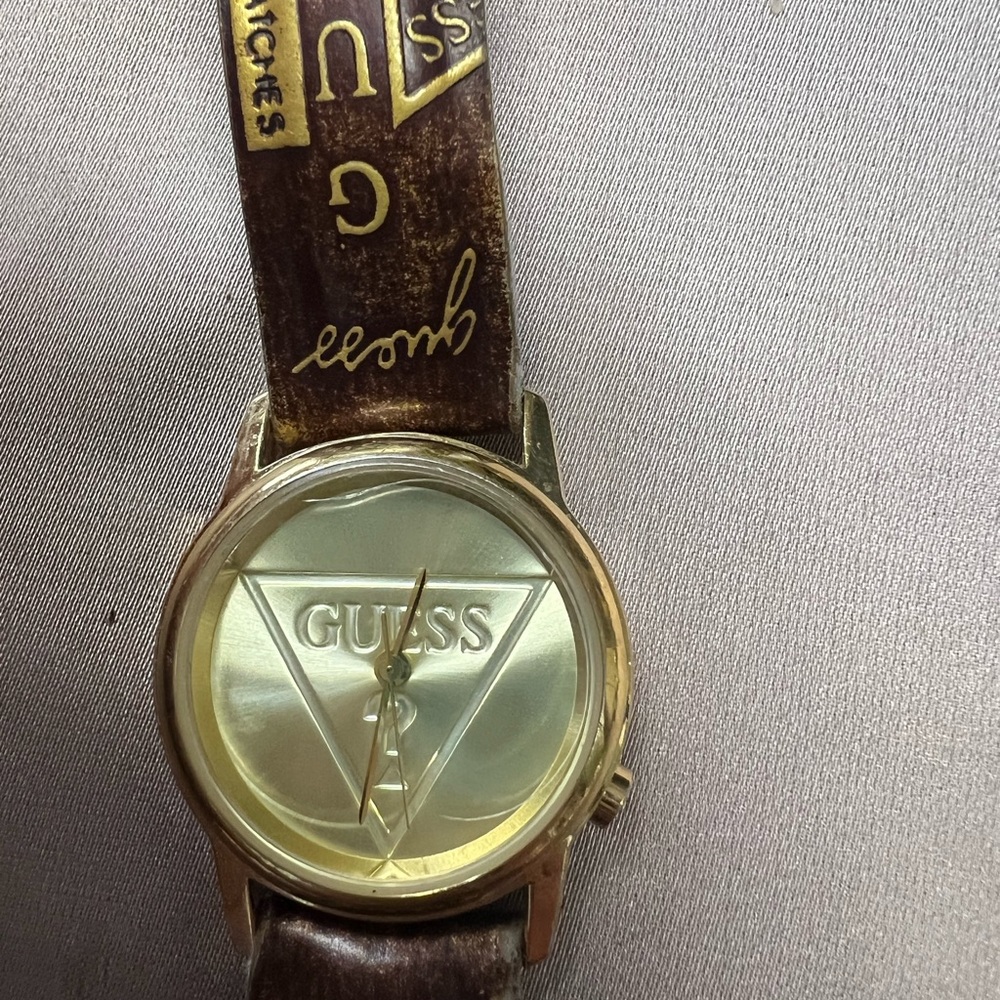 GUESS Gold and Brown Watch